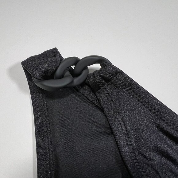 Victoria Secret XXL 2XL Chain Link Cheeky Bikini Bottom High Leg Black - Picture 3 of 7